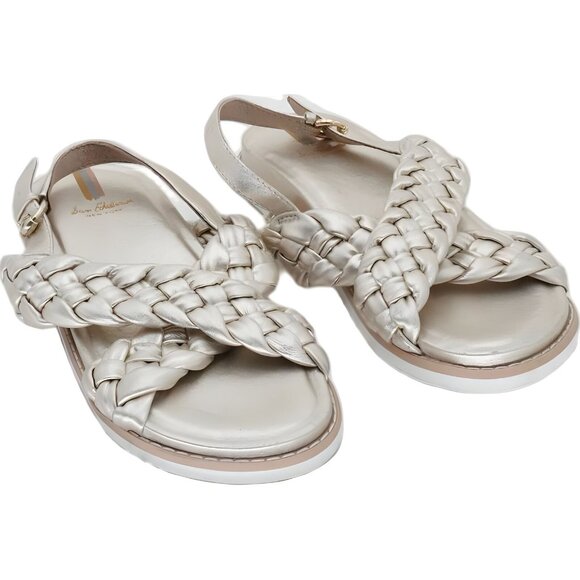 Sam Edelman Vita Girls Gold Leaf Braided Sandals Size 3 - Picture 1 of 6